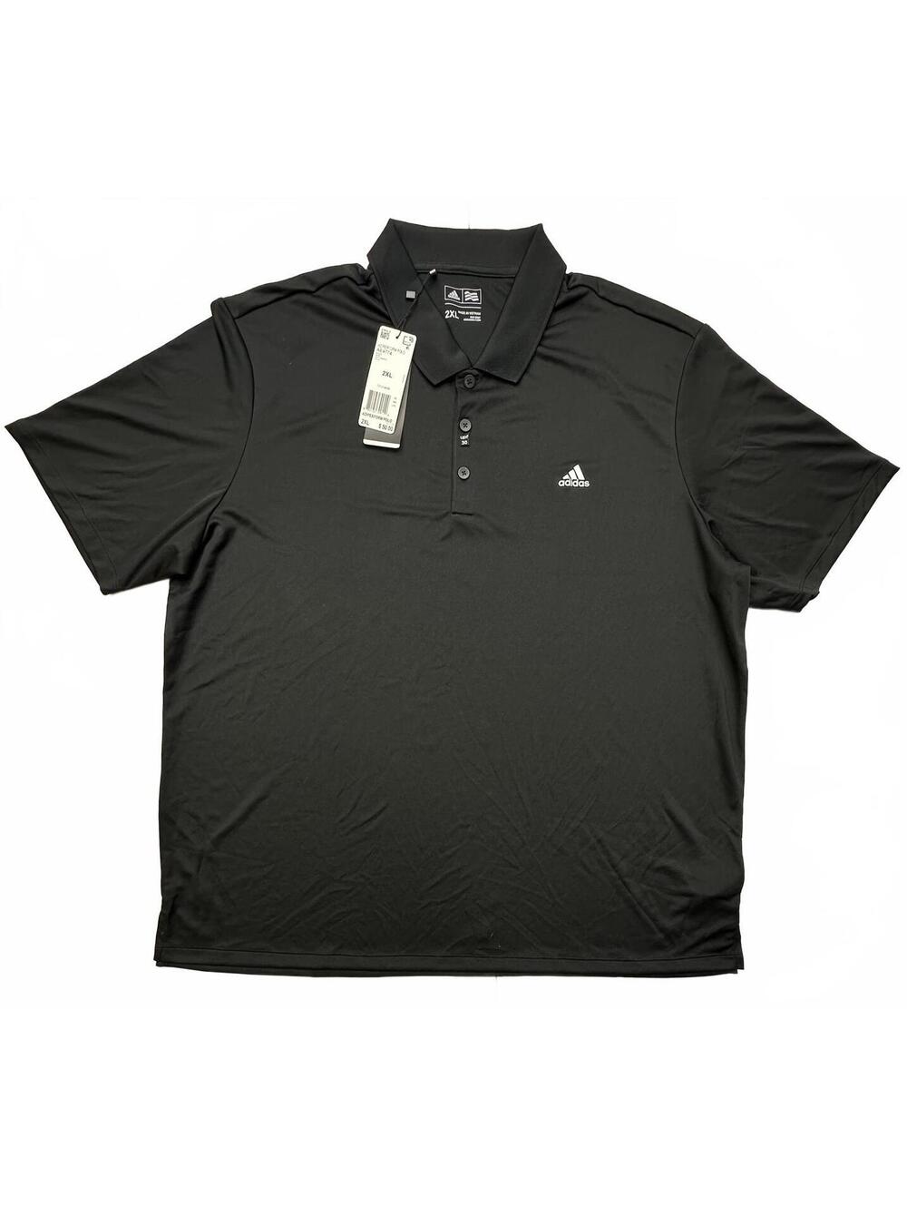 Adidas Adiperform Golf Polo Men’s 2XL Black Performance Shirt AE4774 NWT - Picture 1 of 7